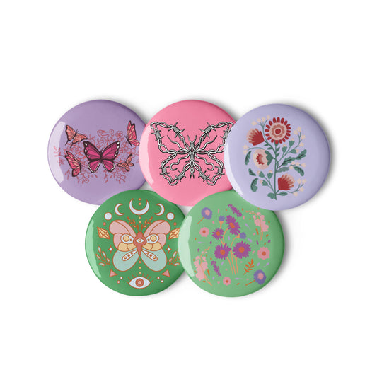 Set of pin buttons